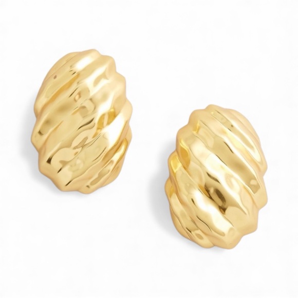 J. Crew Jewelry - NWT J. Crew Textured Metallic-Stud Earrings in Shiny Matte Gold